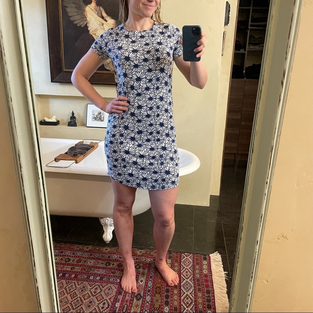Navy and White Floral Minidress